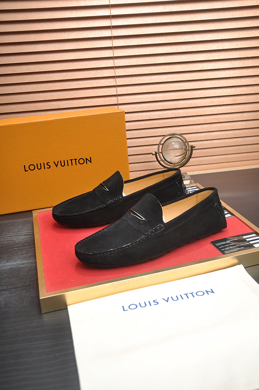 Louis Vuitton Men's Suede Leather Loafers, Black, Sizes 38-44 4 i1743097997636 1401 0 2