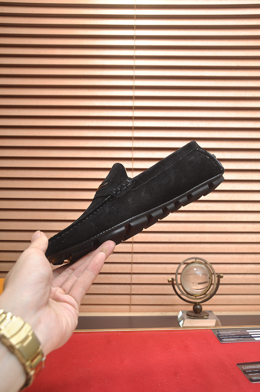 Louis Vuitton Men's Suede Leather Loafers, Black, Sizes 38-44 6 i1743097998021 795 0 4