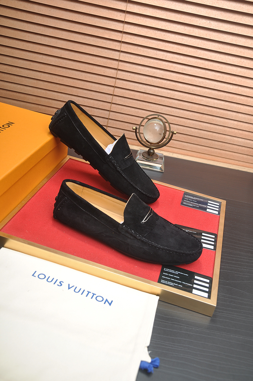 Louis Vuitton Men's Suede Leather Loafers, Black, Sizes 38-44 7 i1743097998061 268 0 5