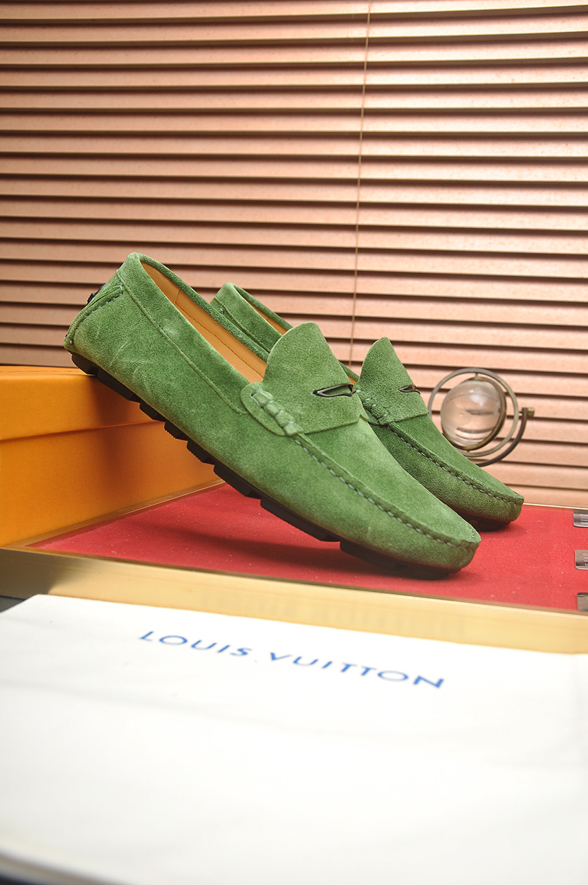 Louis Vuitton Green Suede Leather Penny Loafers Size EU 38-44 3 i1743098034663 2607 0 1