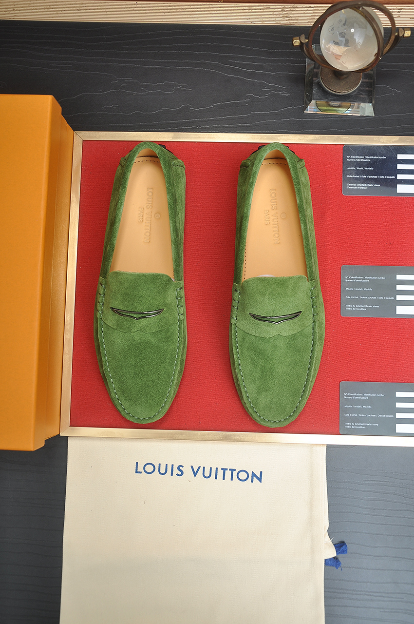 Louis Vuitton Green Suede Leather Penny Loafers Size EU 38-44 2 i1743098034705 1228 0 0