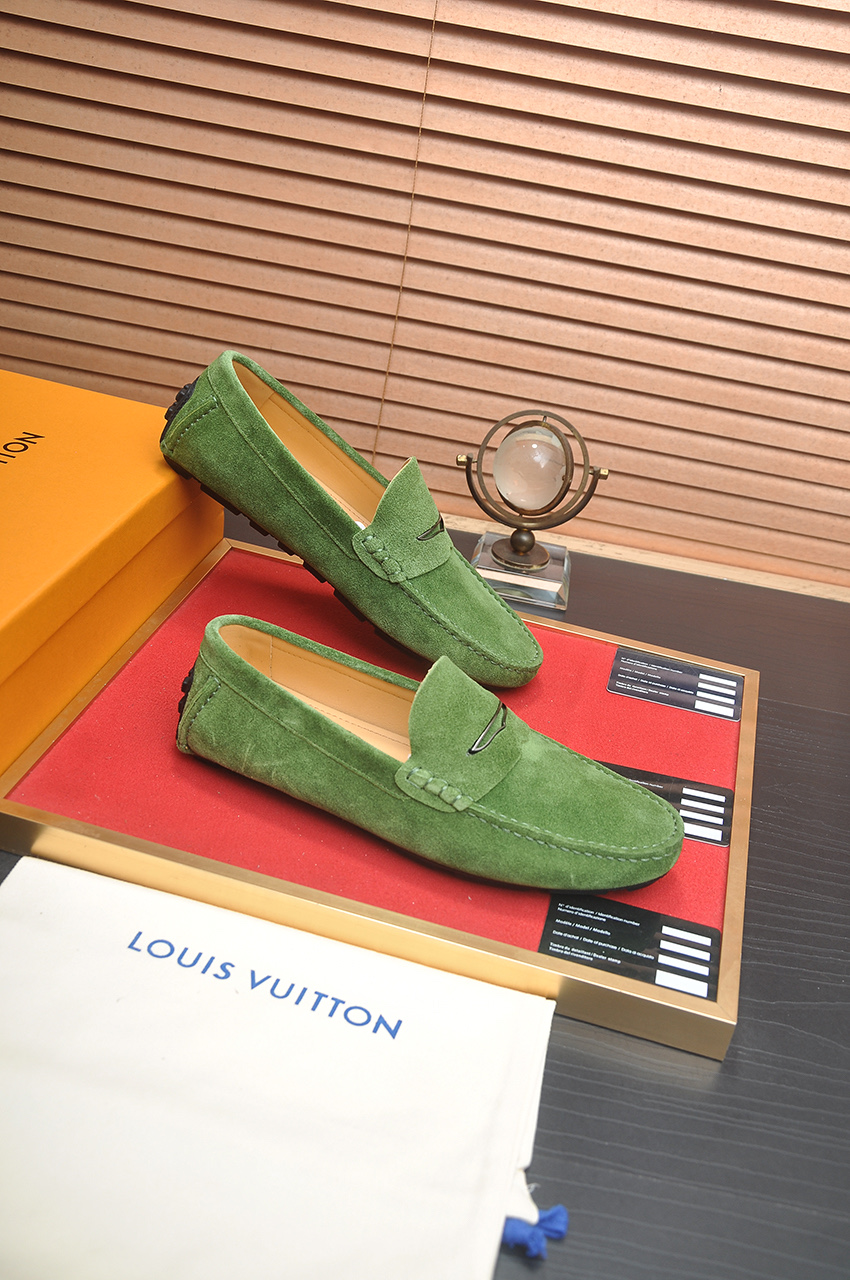 Louis Vuitton Green Suede Leather Penny Loafers Size EU 38-44 7 i1743098035223 1981 0 5