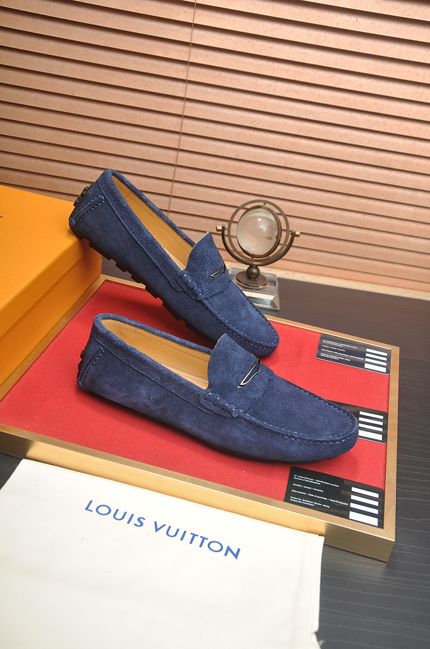 Louis Vuitton Men's Blue Suede Leather Driving Loafers, Size 38-44 7 i1743098047756 2454 0 5
