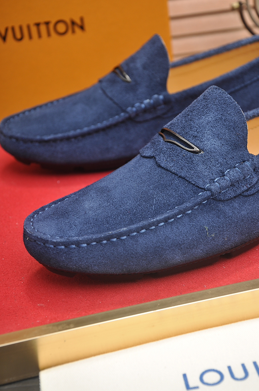 Louis Vuitton Men's Blue Suede Leather Driving Loafers, Size 38-44 9 i1743098048253 9412 0 7