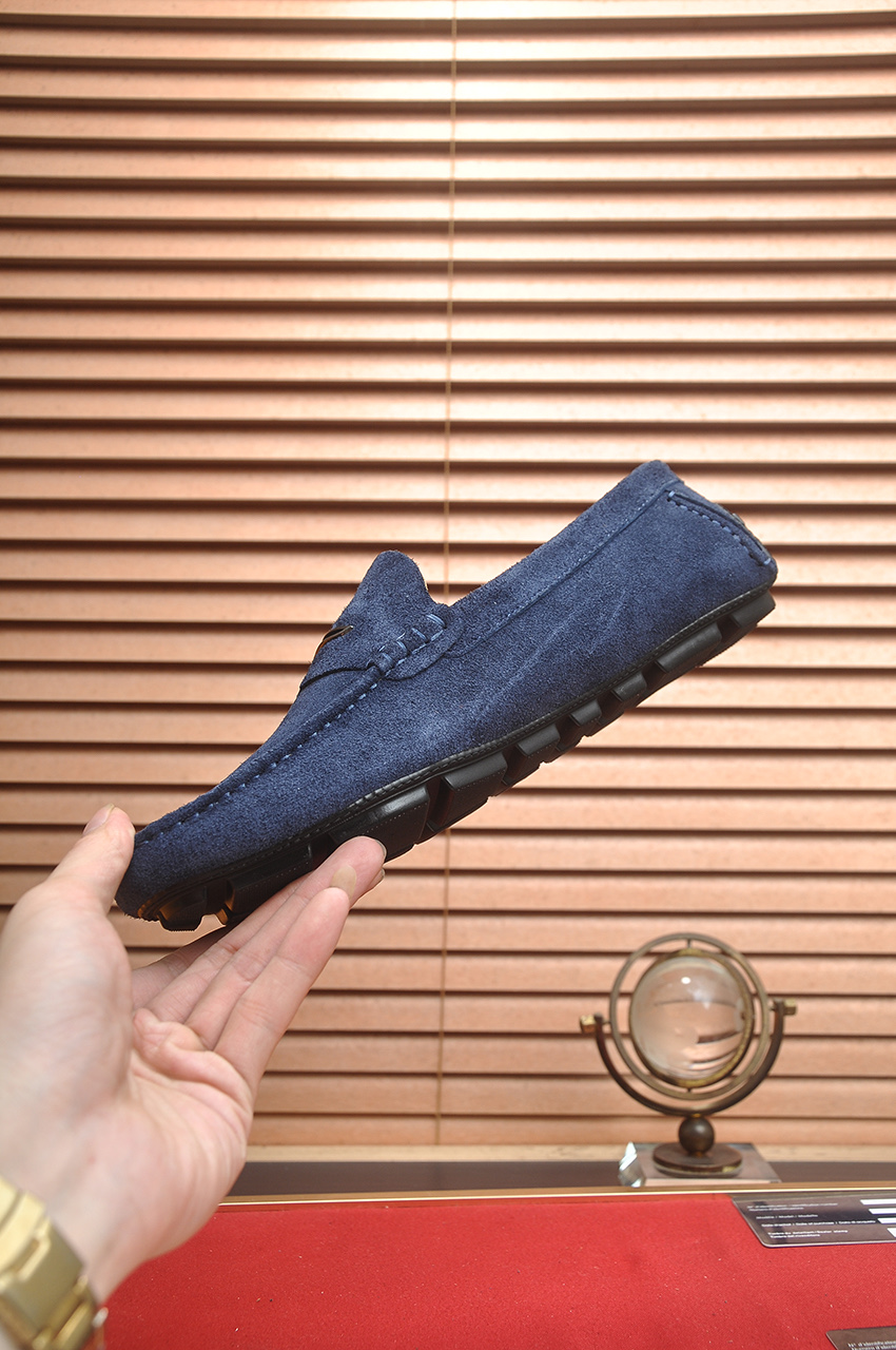 Louis Vuitton Men's Blue Suede Leather Driving Loafers, Size 38-44 6 i1743098048260 7387 0 4