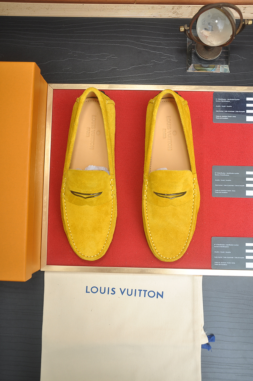 Louis Vuitton Yellow Suede Leather Loafers,Size 38-44, Comfort and Style 2 i1743098063755 6843 0 0