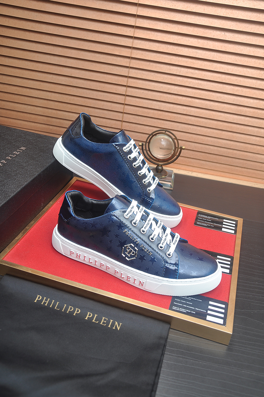 Philipp Plein Men's Blue Leather Low-Top Sneakers, Sizes 38-45 7 i1744910199292 941 0 5
