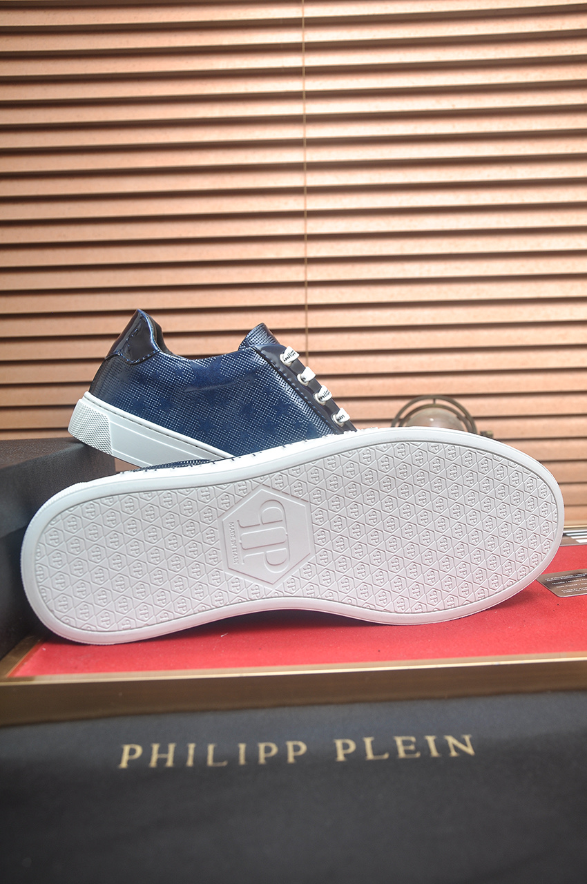 Philipp Plein Men's Blue Leather Low-Top Sneakers, Sizes 38-45 8 i1744910200355 3851 0 6