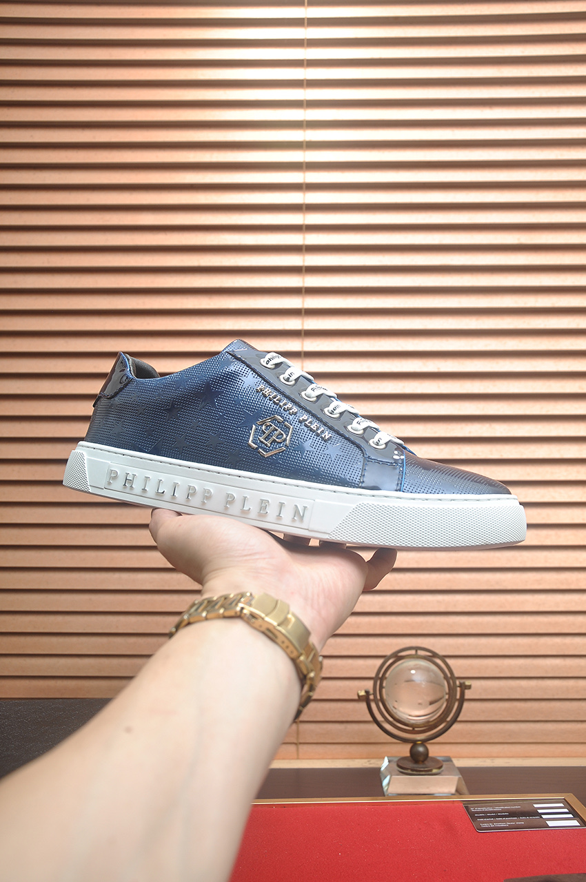 Philipp Plein Men's Blue Leather Low-Top Sneakers, Sizes 38-45 5 i1744910200380 3121 0 3