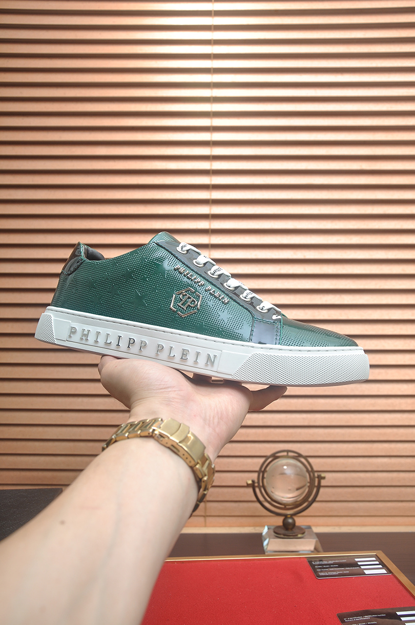 Philipp Plein Green Leather Sneakers. Stylish Design, Comfortable Fit 5 i1744910212687 9569 0 3