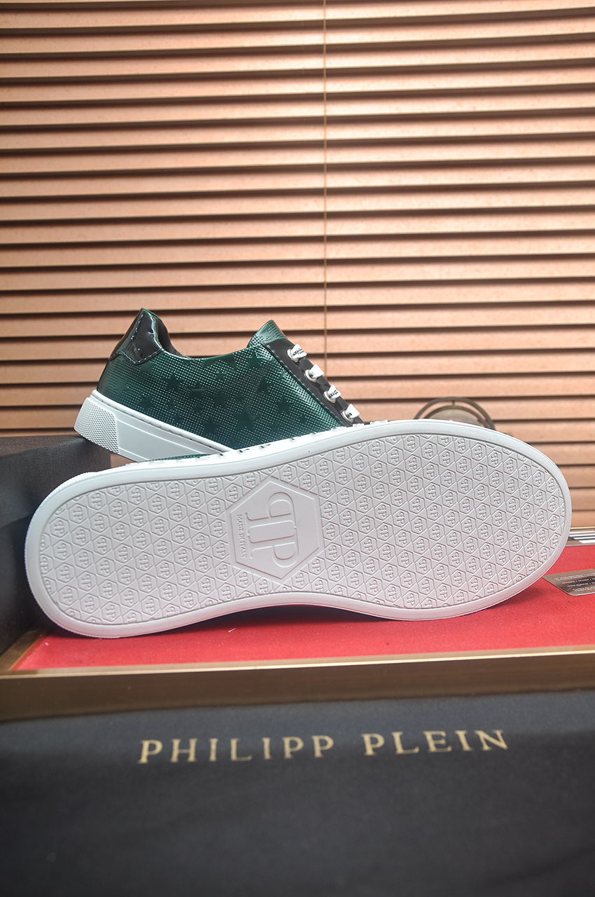 Philipp Plein Green Leather Sneakers. Stylish Design, Comfortable Fit 8 i1744910213794 3908 0 6