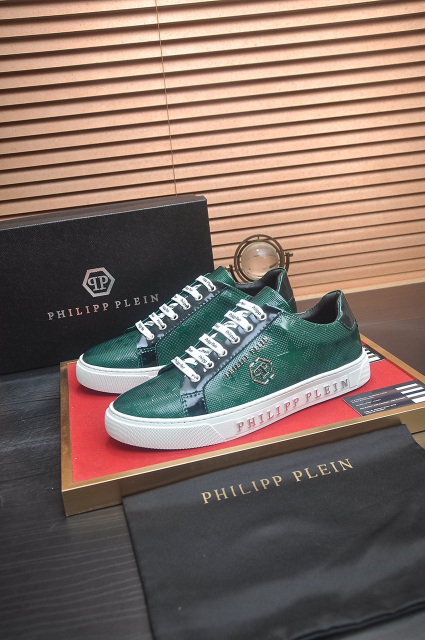 Philipp Plein Green Leather Sneakers. Stylish Design, Comfortable Fit 4 i1744910213809 9233 0 2