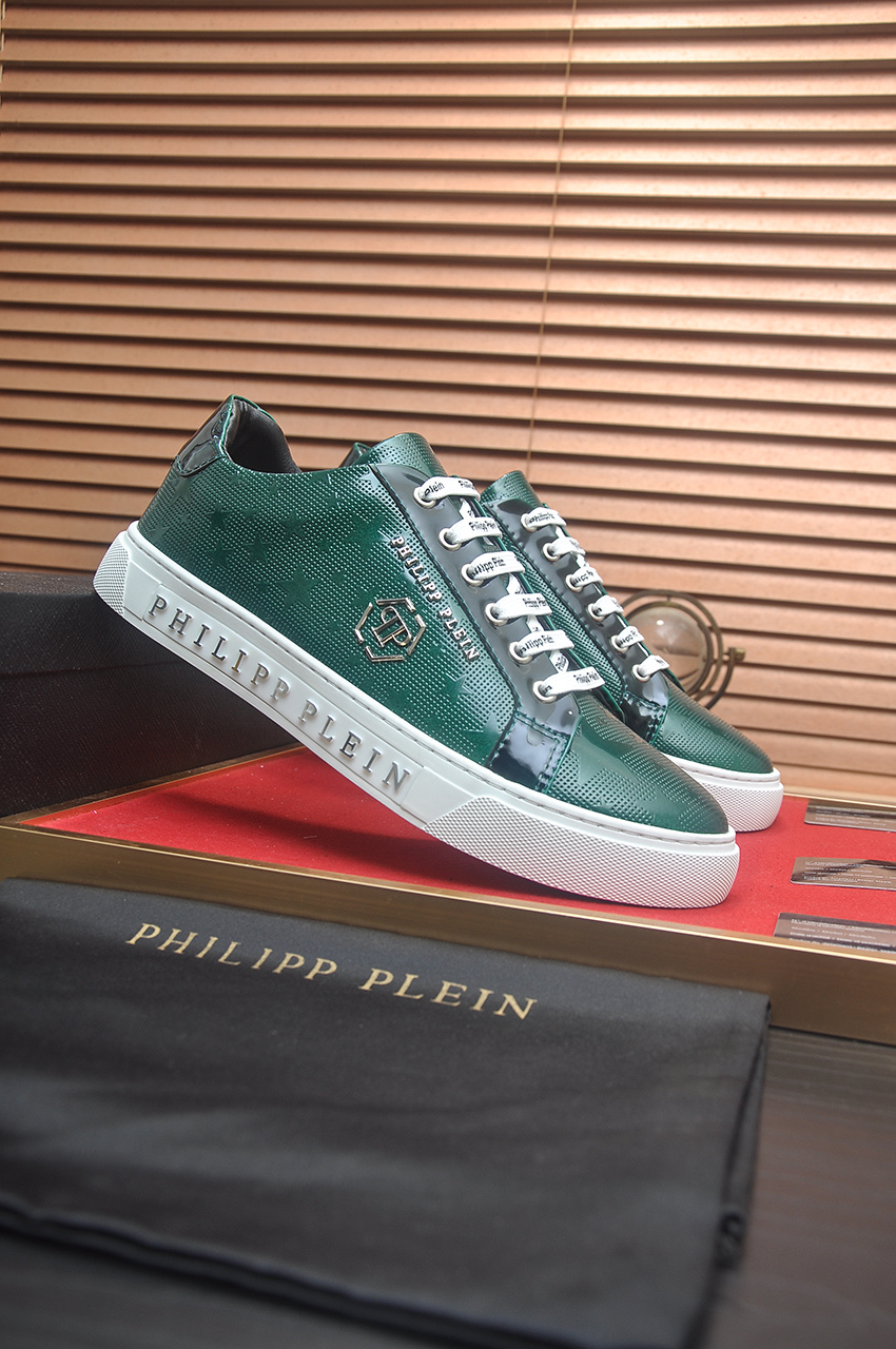 Philipp Plein Green Leather Sneakers. Stylish Design, Comfortable Fit 3 i1744910213830 2438 0 1