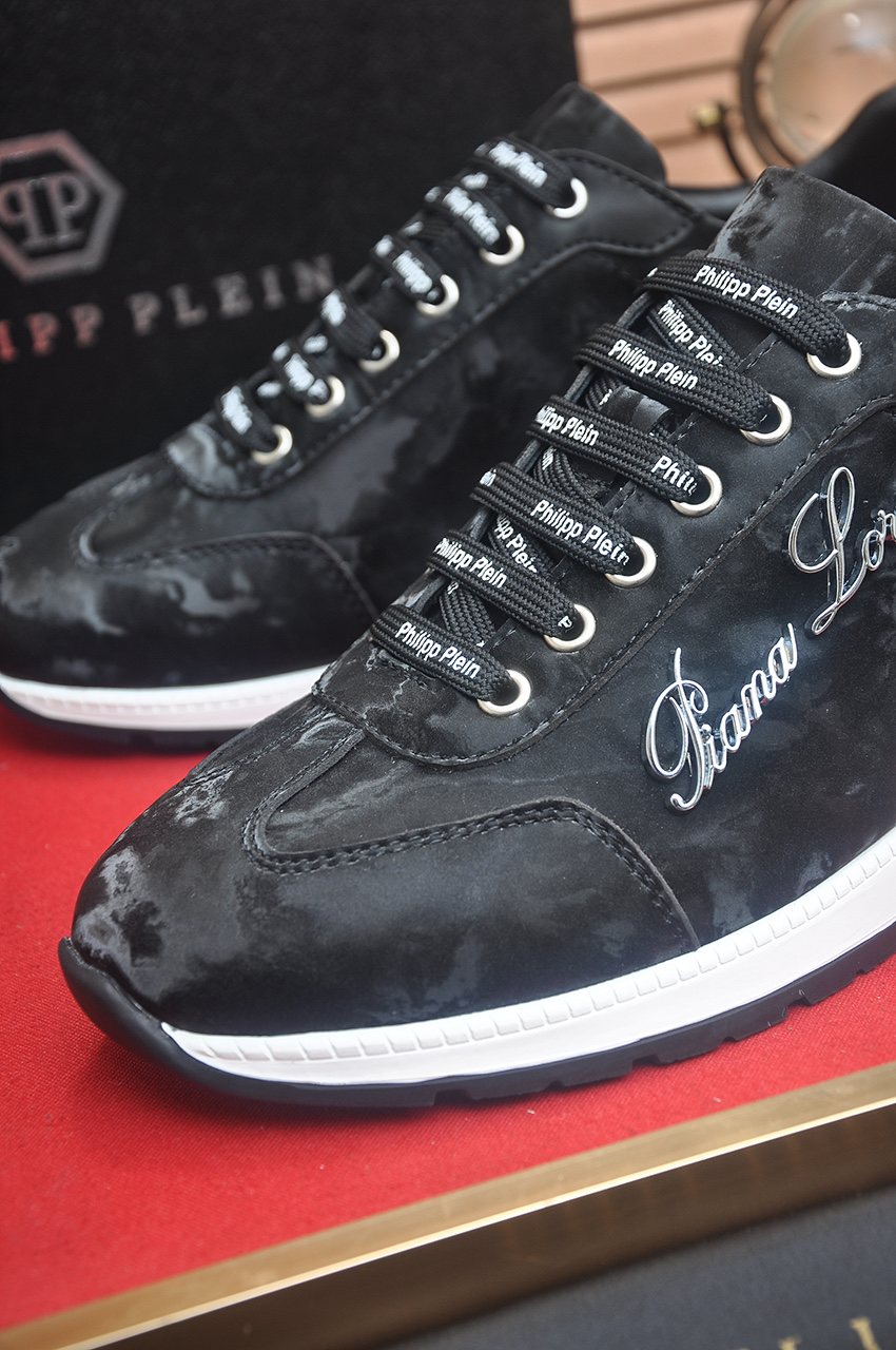 Philipp Plein Men's Black Leather Flight Club Low-Top Sneakers 9 i1744910251409 2675 0 7