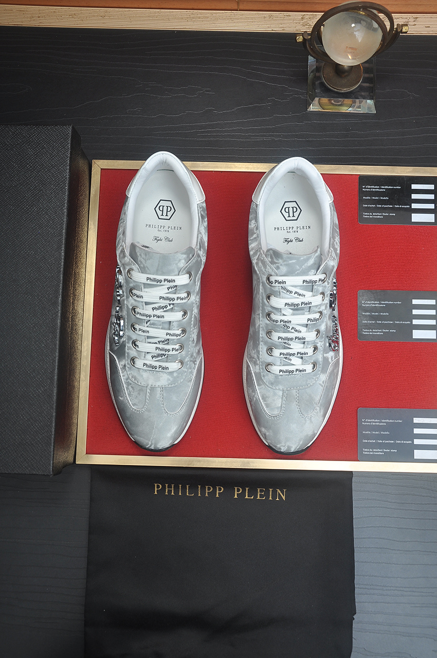 Philipp Plein Leather Sneakers for Women - Silver, Premium Quality 1 Philipp Plein Leather Sneakers for Women - Silver, Premium Quality