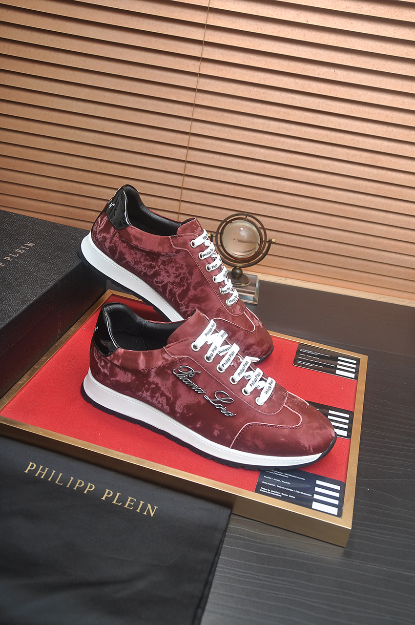 Philipp Plein Men's Burgundy Leather Flight Club Sneakers - Size 38-45 7 i1744910292667 1940 0 5