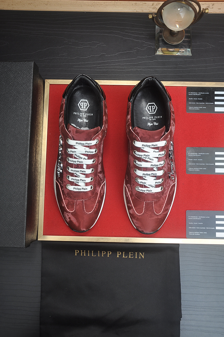 Philipp Plein Men's Burgundy Leather Flight Club Sneakers - Size 38-45 2 i1744910293785 6543 0 0