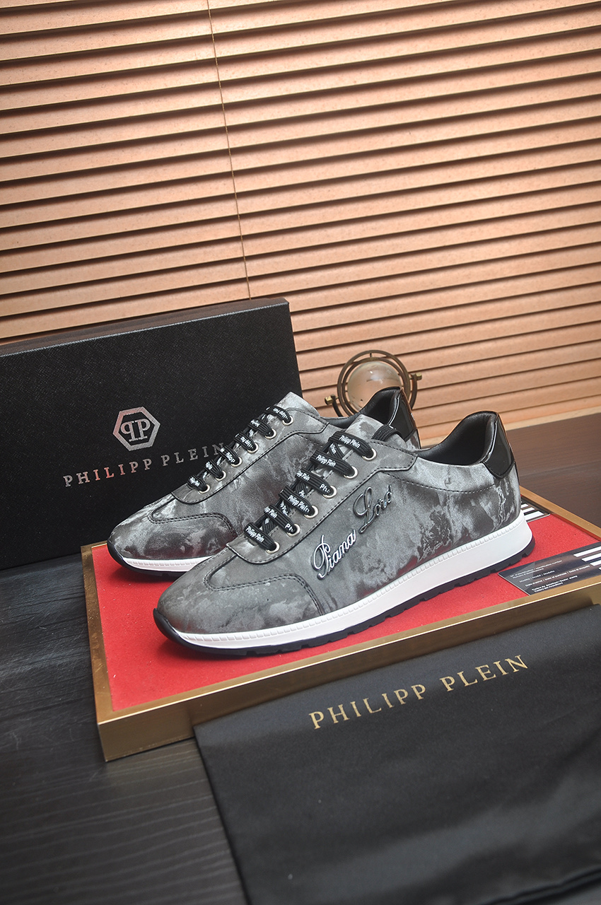 Philipp Plein Men's Calf Leather Runner Sneakers, Gray, Sizes 38-44 4 i1744910307658 5648 0 2