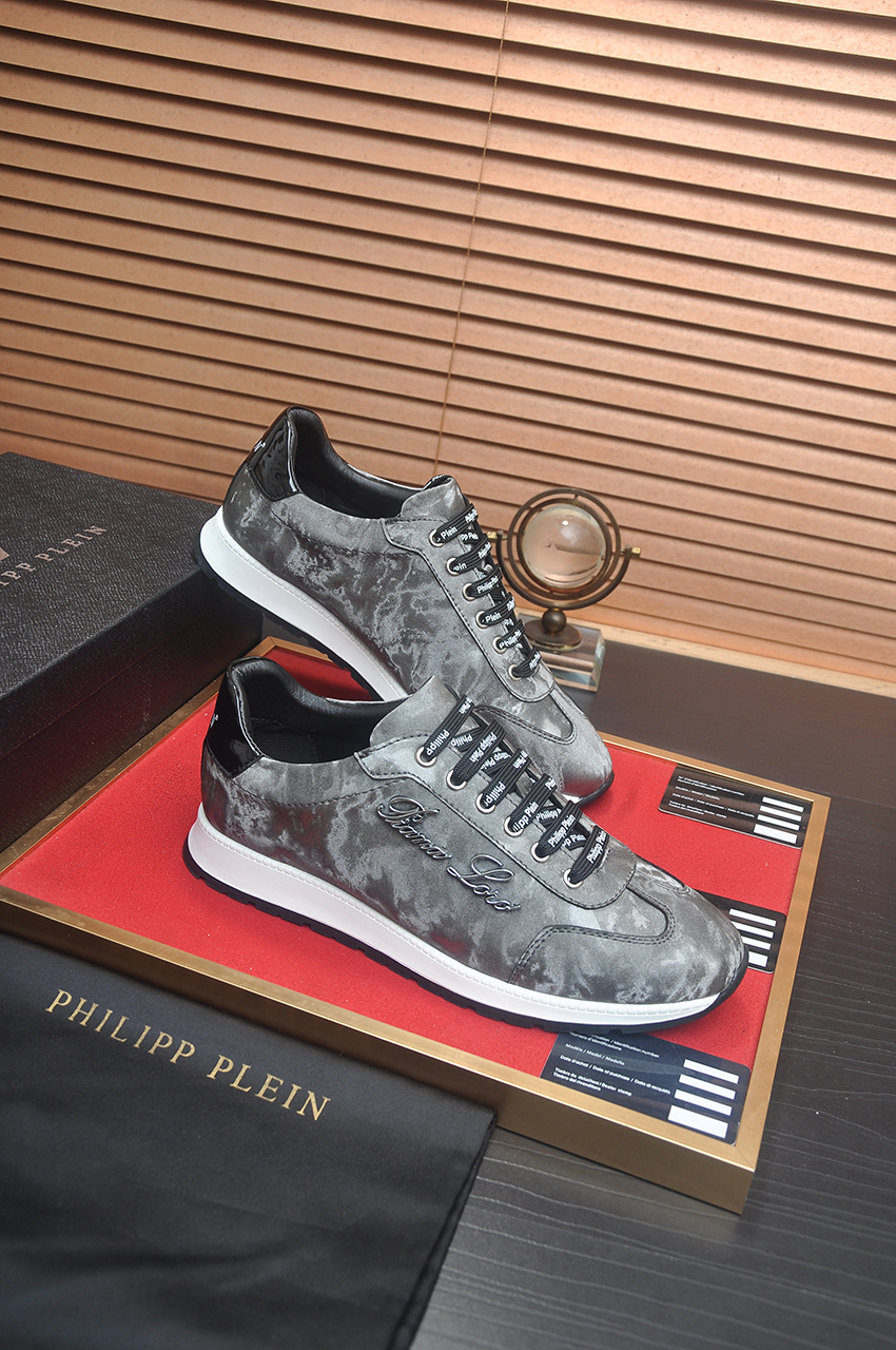 Philipp Plein Men's Calf Leather Runner Sneakers, Gray, Sizes 38-44 7 i1744910308835 6420 0 5
