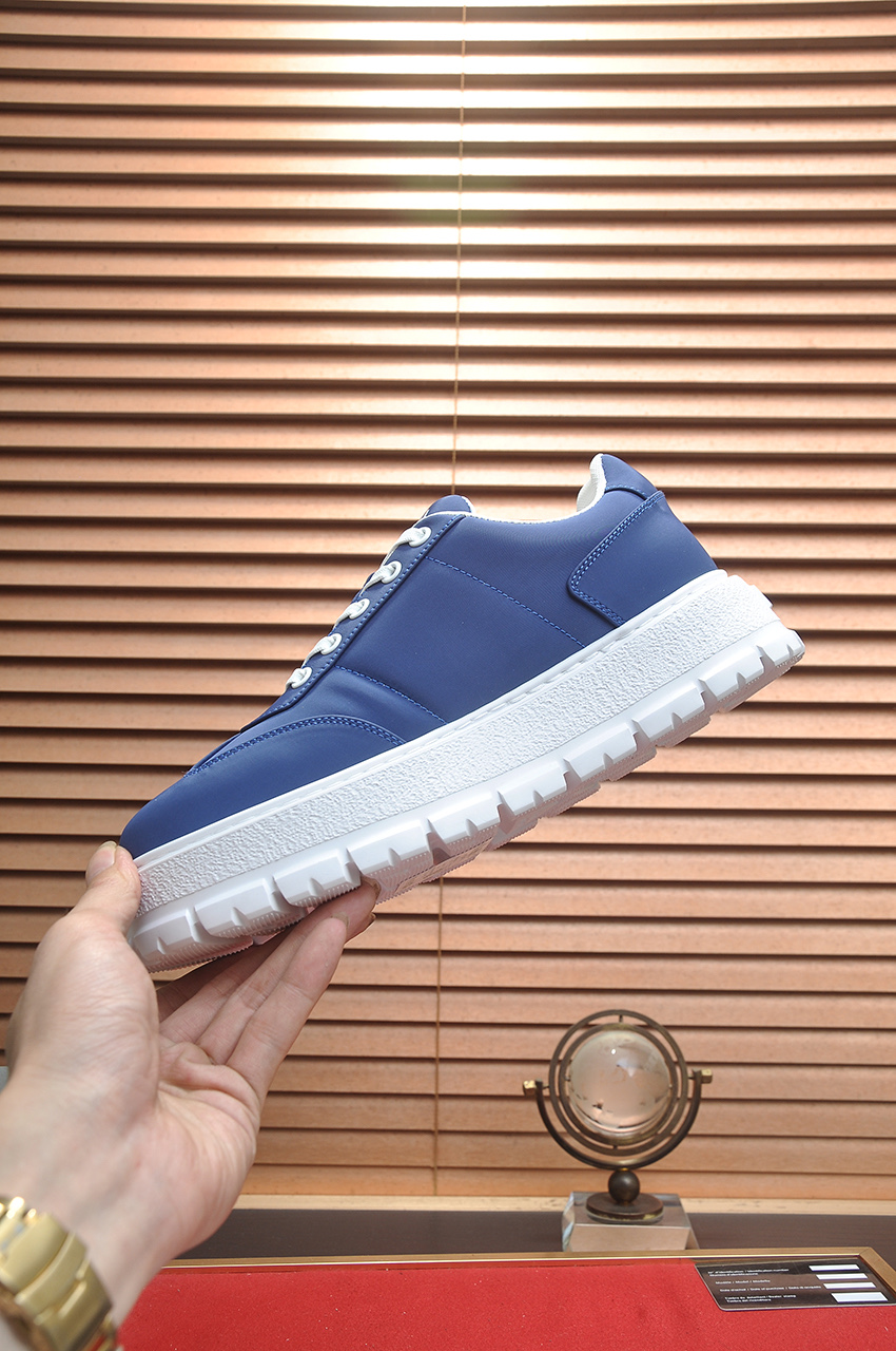 Prada Men's Blue Leather & Fabric Sneakers - Comfortable & Stylish 6 i1745516641143 2550 0 4
