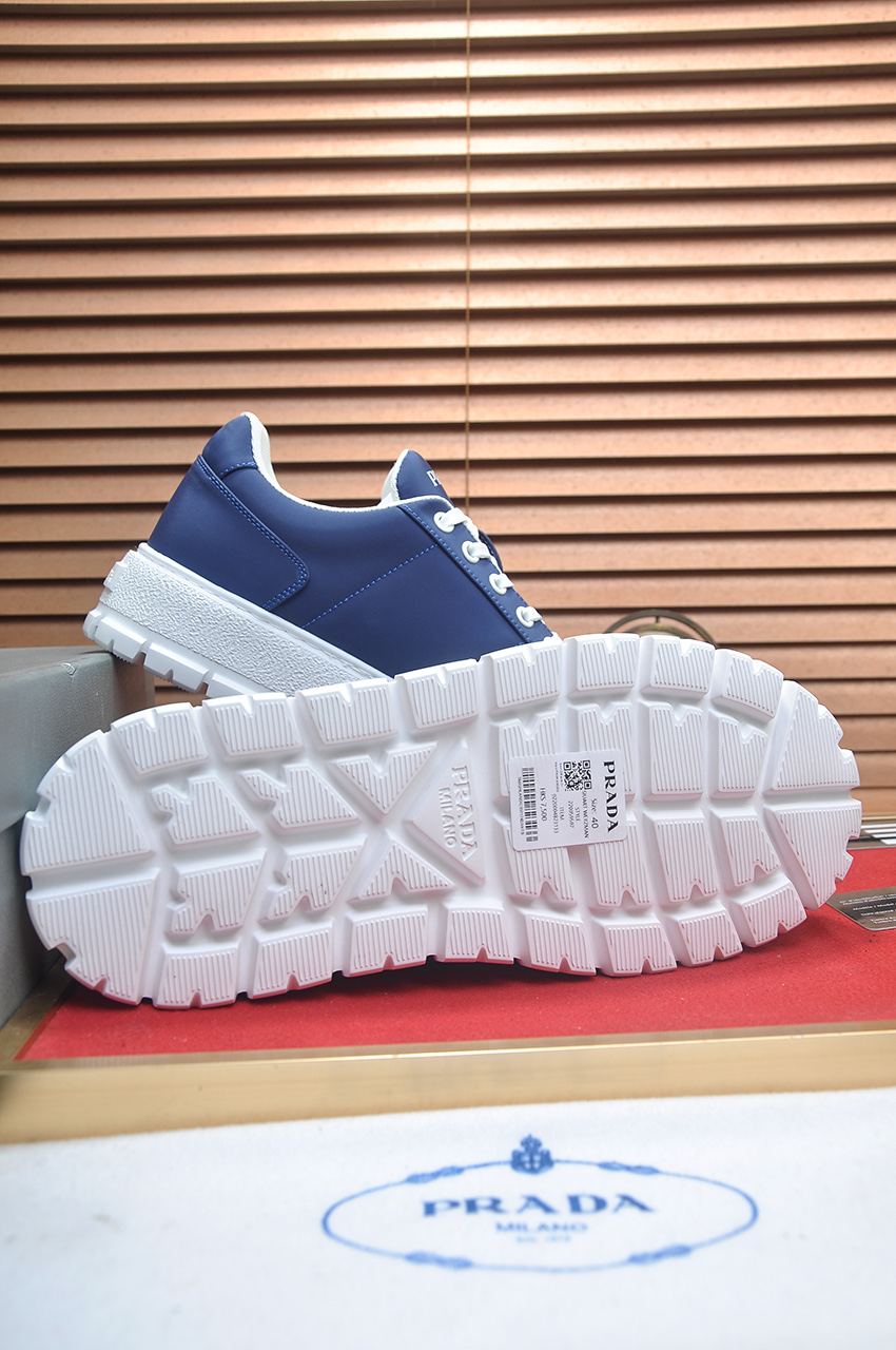 Prada Men's Blue Leather & Fabric Sneakers - Comfortable & Stylish 8 i1745516642004 4407 0 6
