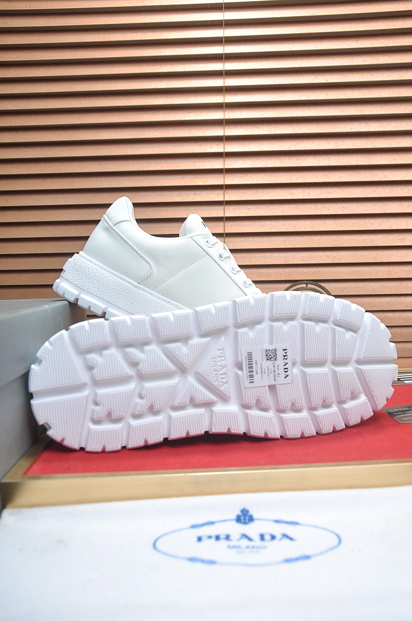 Prada Men's White Leather & Fabric Sneakers Chunky Sole, Size 38-45 8 i1745516668795 6284 0 6