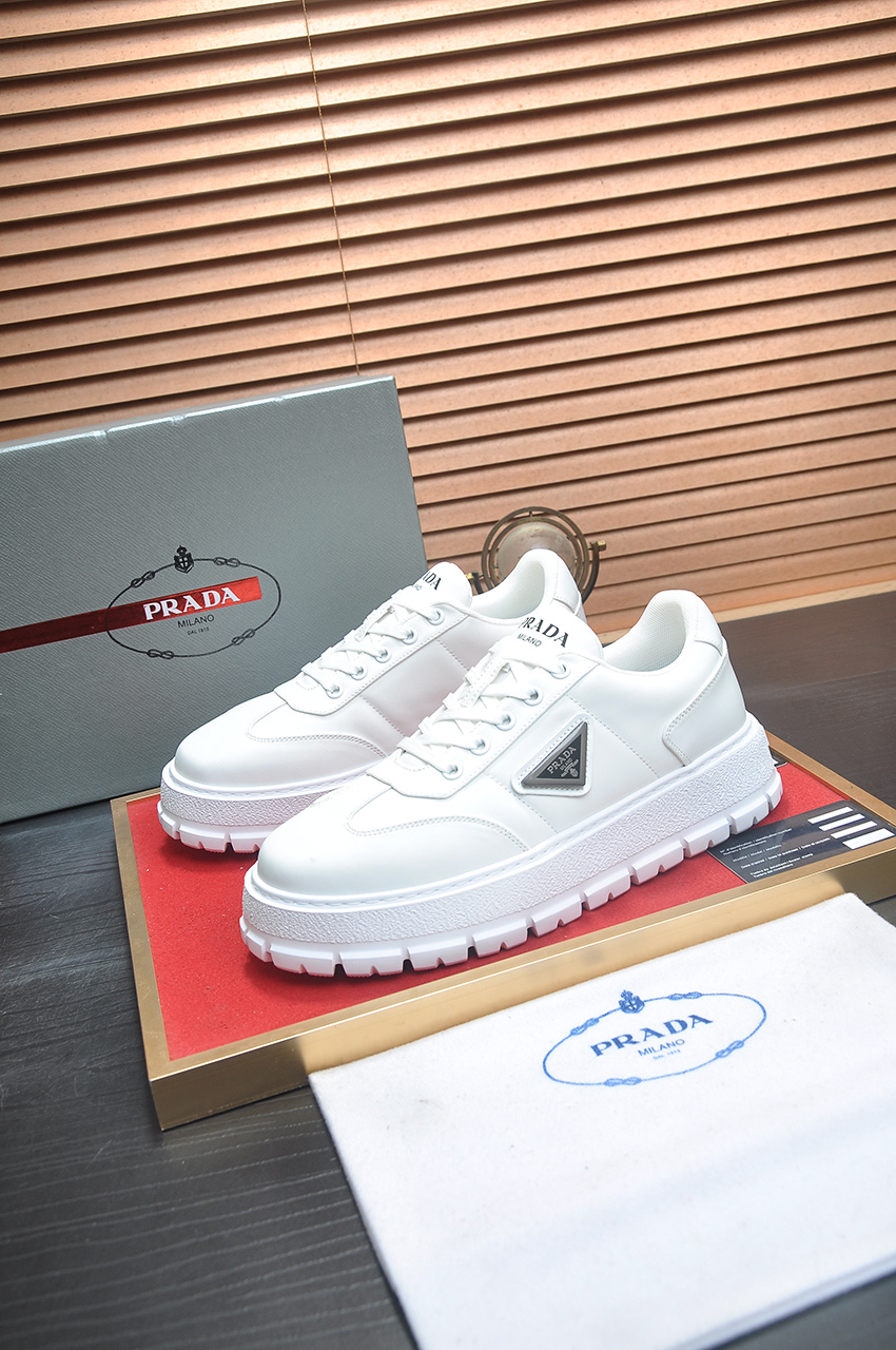 Prada Men's White Leather & Fabric Sneakers Chunky Sole, Size 38-45 5 i1745516668855 5398 0 3