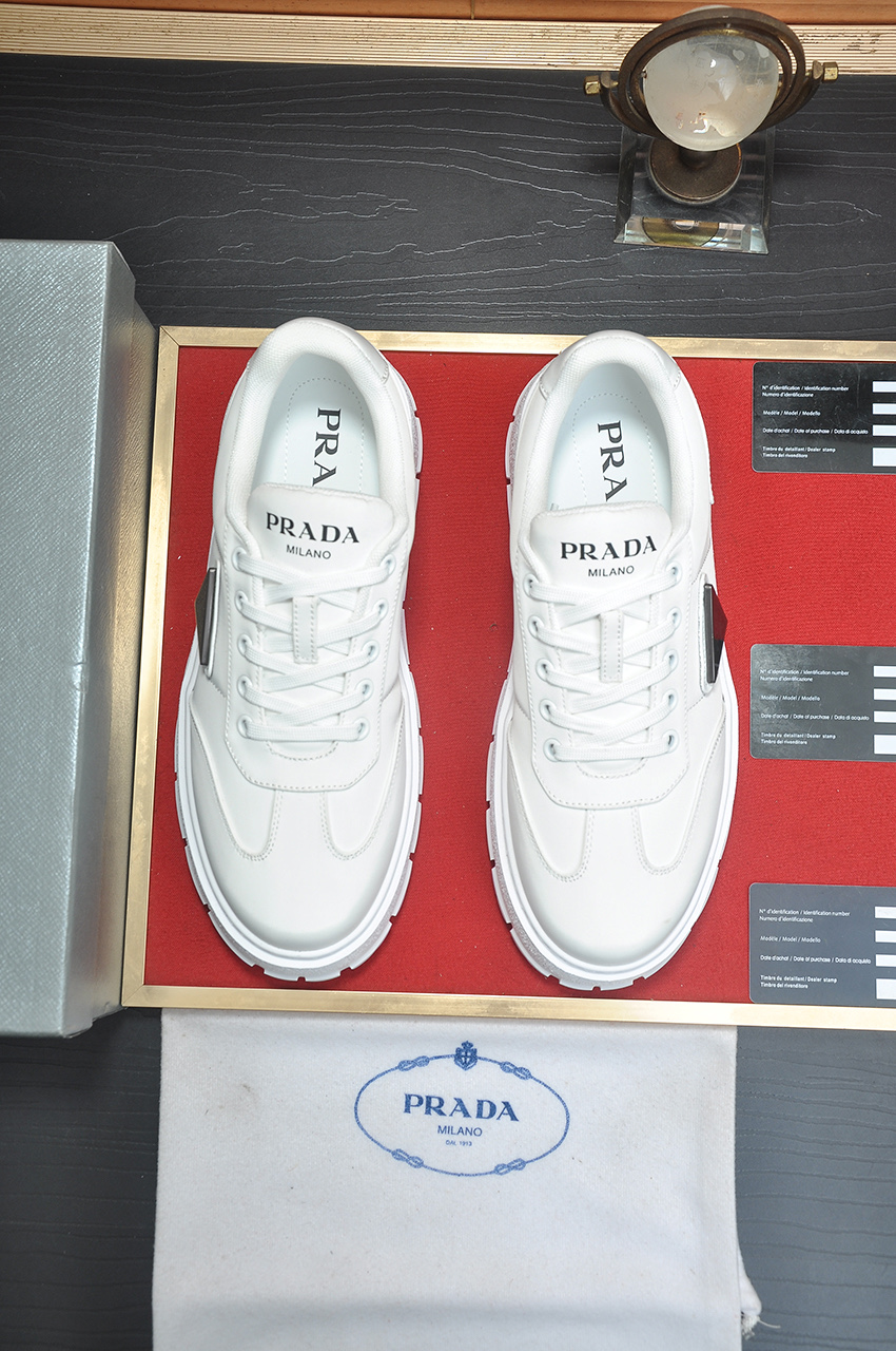 Prada Men's White Leather & Fabric Sneakers Chunky Sole, Size 38-45 3 i1745516669462 2555 0 1