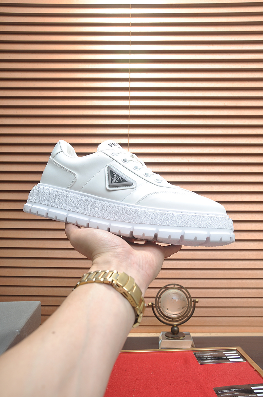 Prada Men's White Leather & Fabric Sneakers Chunky Sole, Size 38-45 2 i1745516669462 4283 0 0