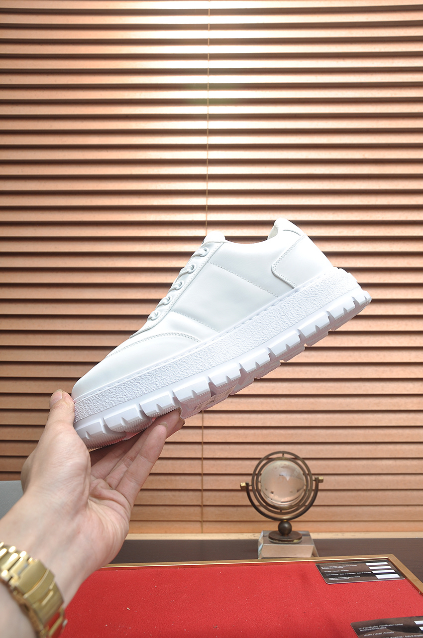 Prada Men's White Leather & Fabric Sneakers Chunky Sole, Size 38-45 6 i1745516669462 9691 0 4