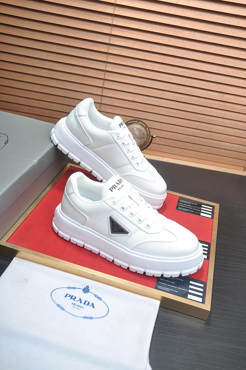 Prada Men's White Leather & Fabric Sneakers Chunky Sole, Size 38-45 7 i1745516669489 6473 0 5