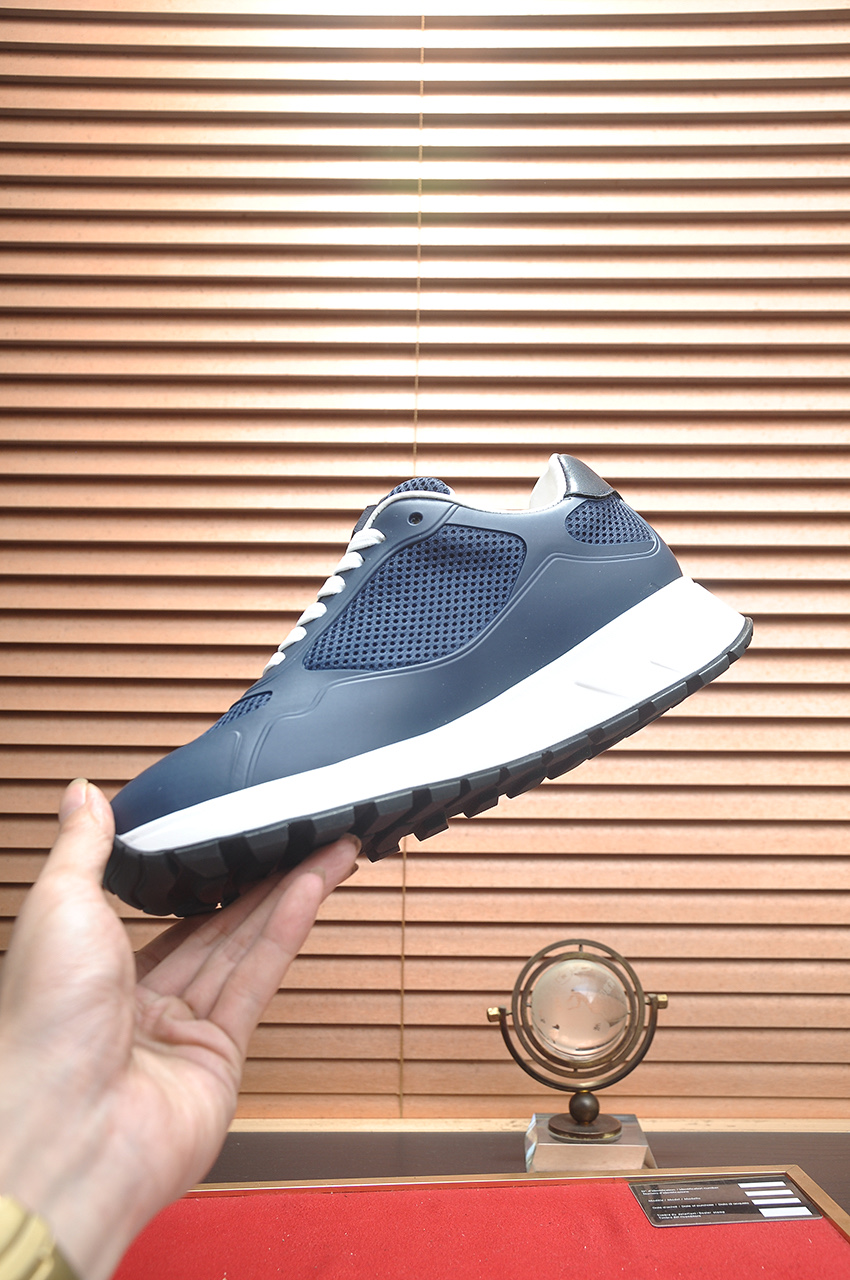 Prada Men's Blue Leather and Mesh Lace-Up Sneakers, Sizes 38-44 6 i1745516693929 3261 0 4