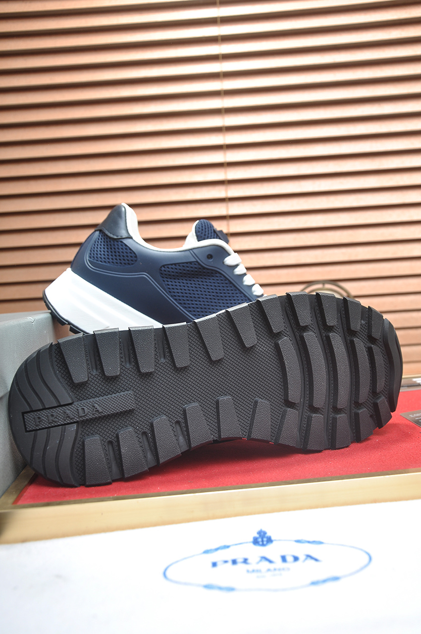 Prada Men's Blue Leather and Mesh Lace-Up Sneakers, Sizes 38-44 8 i1745516694496 6316 0 6