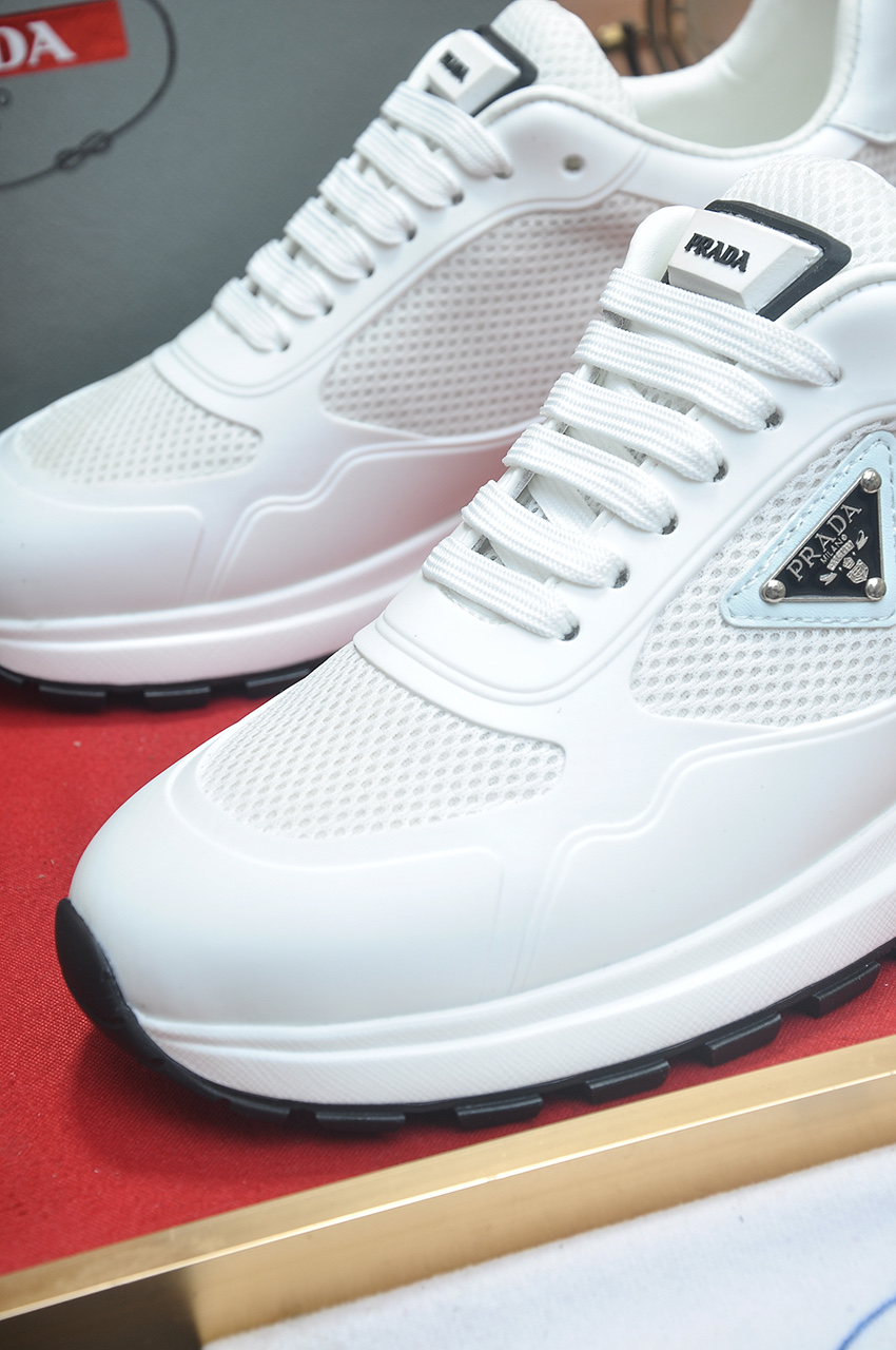 Prada White Leather and Mesh Sneakers for Men, Size 38-45 9 i1745516710518 3688 0 7