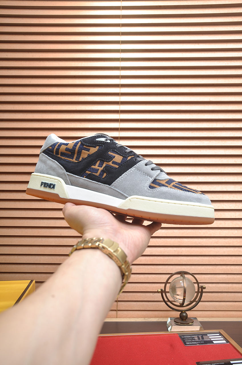 Fendi Match Sneakers - Designer Kim Jones, Silk Leather, Breathable 1 Fendi Match Sneakers - Designer Kim Jones, Silk Leather, Breathable
