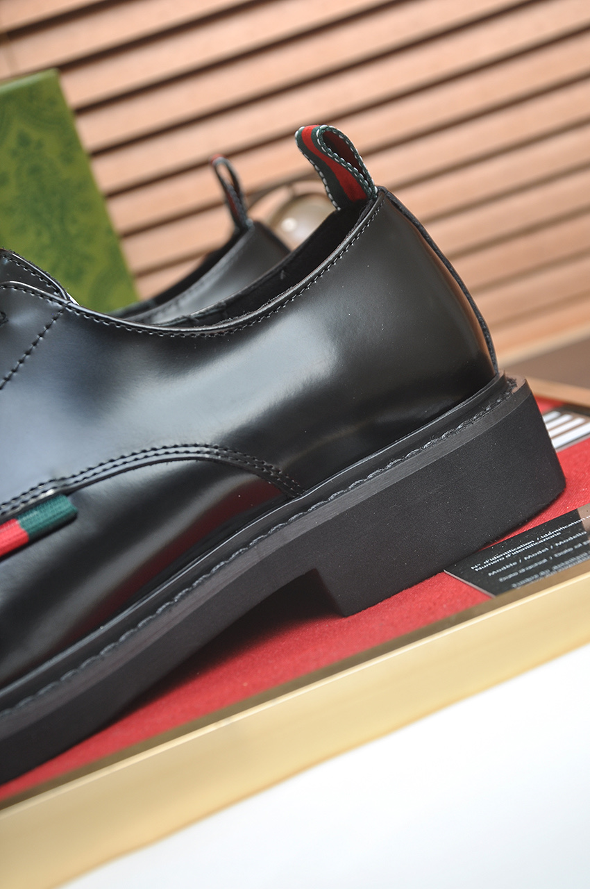 Gucci Men's Black Leather Lace-Up Dress Shoes, Italian Luxury, Sizes 38-45 10 i1746465243222 4217 0 8