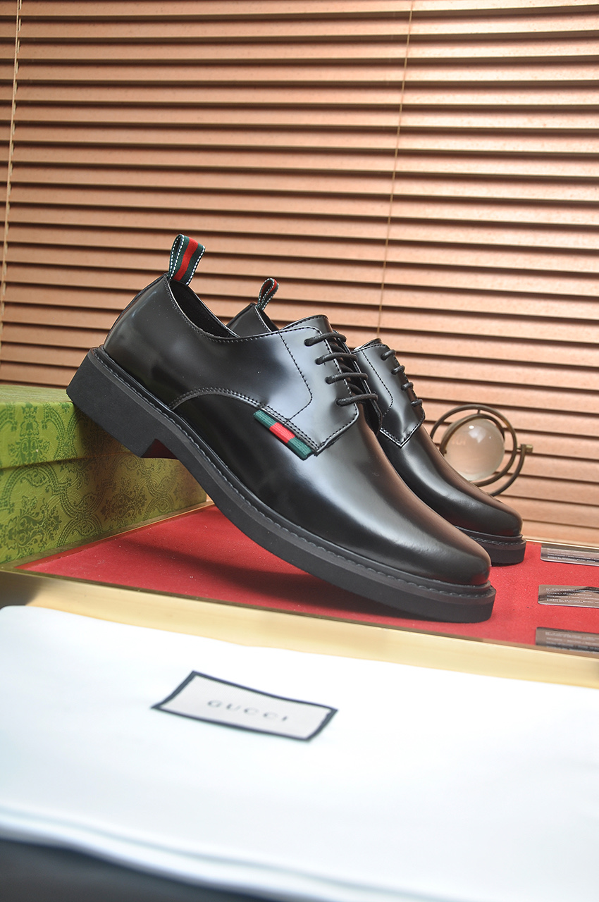Gucci Men's Black Leather Lace-Up Dress Shoes, Italian Luxury, Sizes 38-45 3 i1746465243277 716 0 1