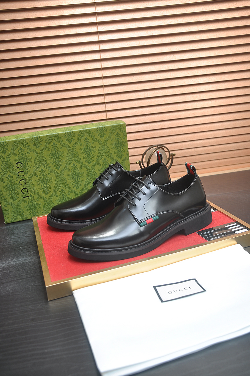 Gucci Men's Black Leather Lace-Up Dress Shoes, Italian Luxury, Sizes 38-45 4 i1746465243286 9743 0 2