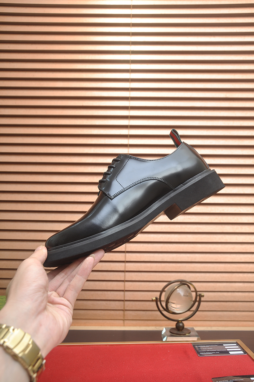 Gucci Men's Black Leather Lace-Up Dress Shoes, Italian Luxury, Sizes 38-45 6 i1746465243289 4816 0 4