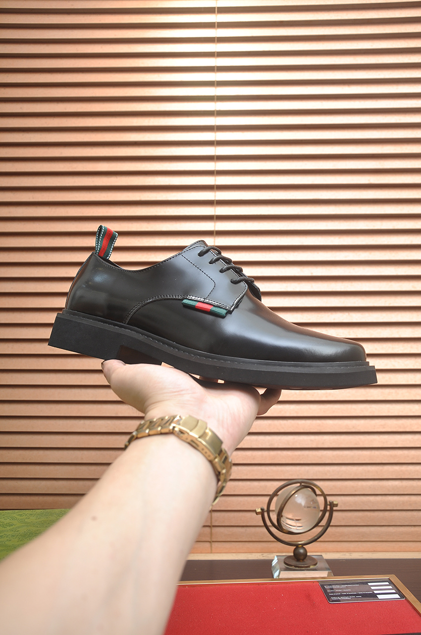 Gucci Men's Black Leather Lace-Up Dress Shoes, Italian Luxury, Sizes 38-45 5 i1746465243854 7673 0 3