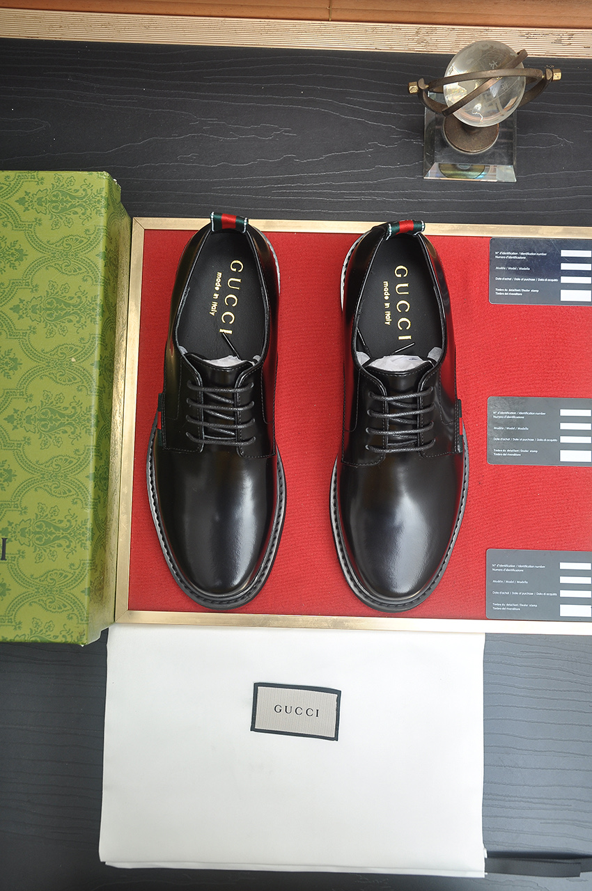 Gucci Men's Black Leather Lace-Up Dress Shoes, Italian Luxury, Sizes 38-45 2 i1746465243869 8711 0 0