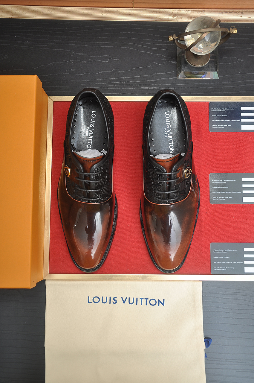Louis Vuitton Leather Dress Shoes, Italian Leather Lace-Up Business Shoes 1 Louis Vuitton Leather Dress Shoes, Italian Leather Lace-Up Business Shoes