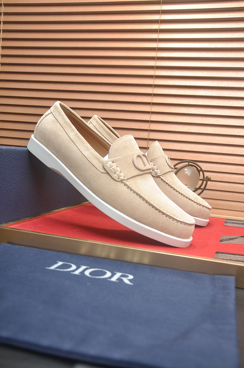 Dior Men's Beige Leather CD Icon Signature Loafers 3 i1746724855764 6433 0 1
