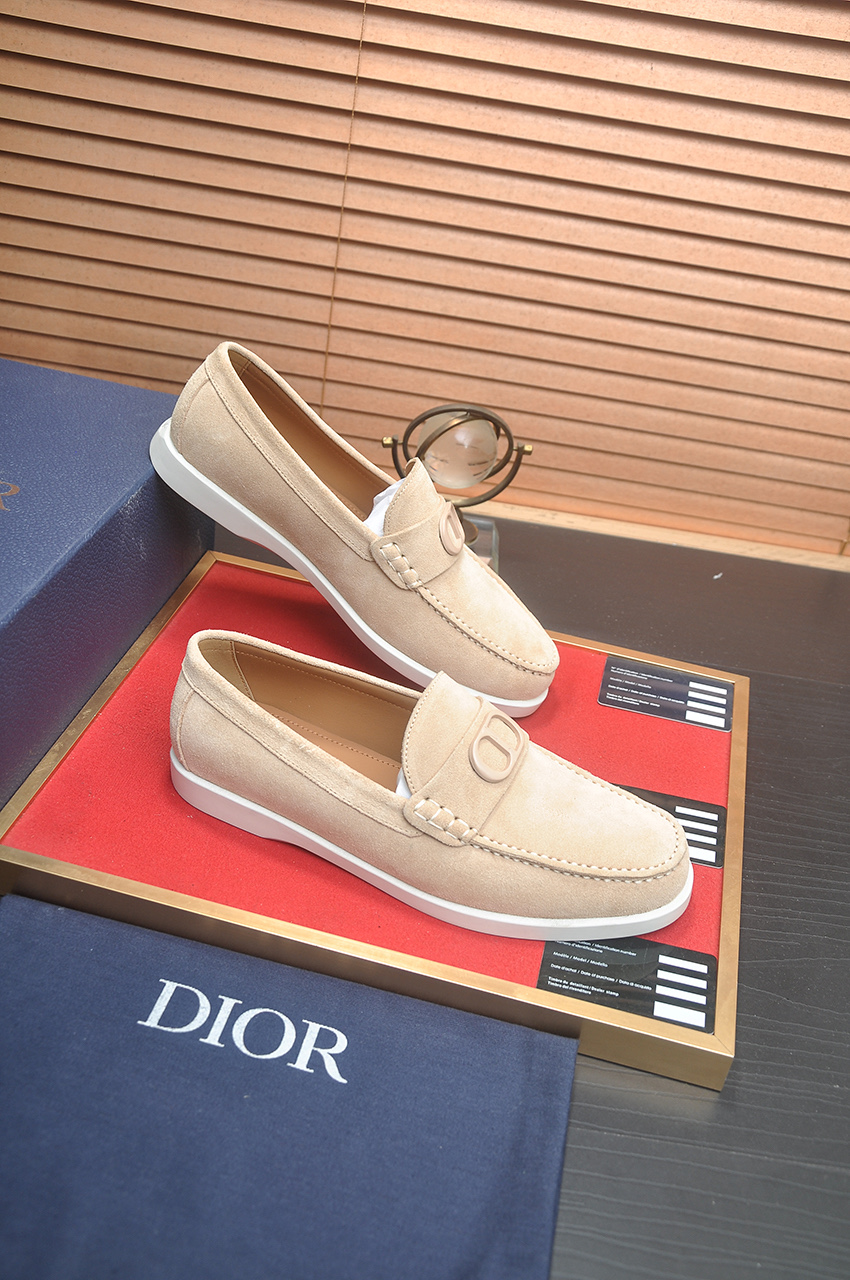 Dior Men's Beige Leather CD Icon Signature Loafers 7 i1746724855768 3920 0 5