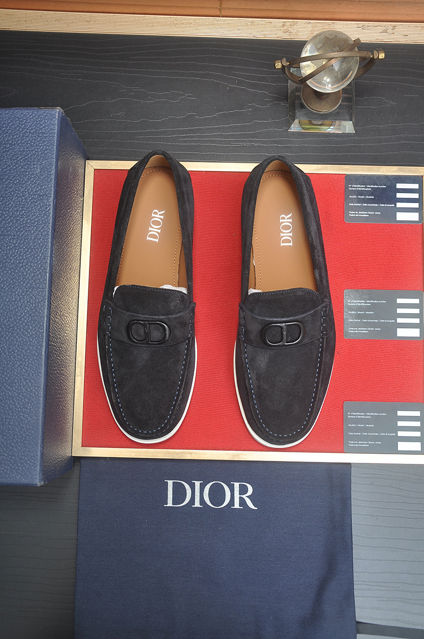 Dior Leather Loafers for Men, Black Suede with 'CD' Signature, Size 38-45 1 Dior Leather Loafers for Men, Black Suede with 'CD' Signature, Size 38-45