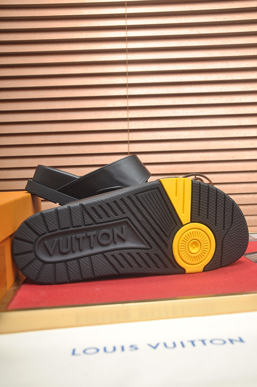 Louis Vuitton Men's Leather Sandals Summer Fashion Style, Black, Sizes 38-45 9 i1746725182981 6761 0 7