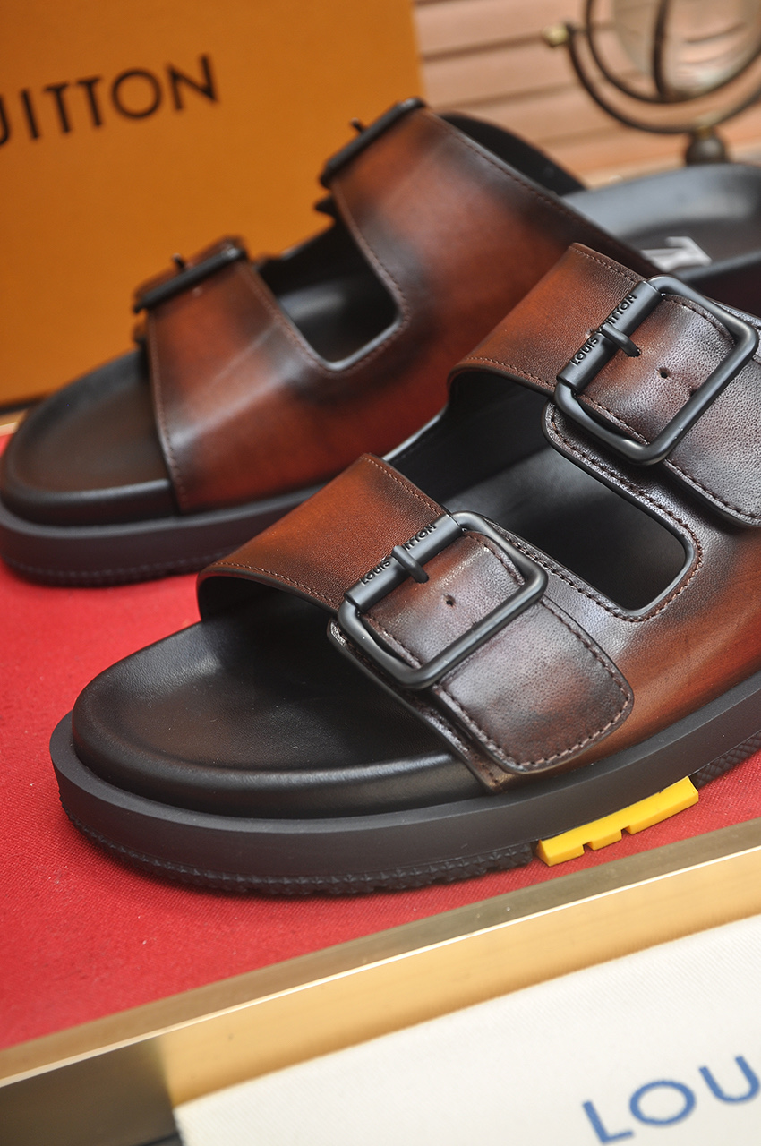 Louis Vuitton Men's Leather Sandals | Fashionable Summer Slides 10 i1746725292192 9645 0 8