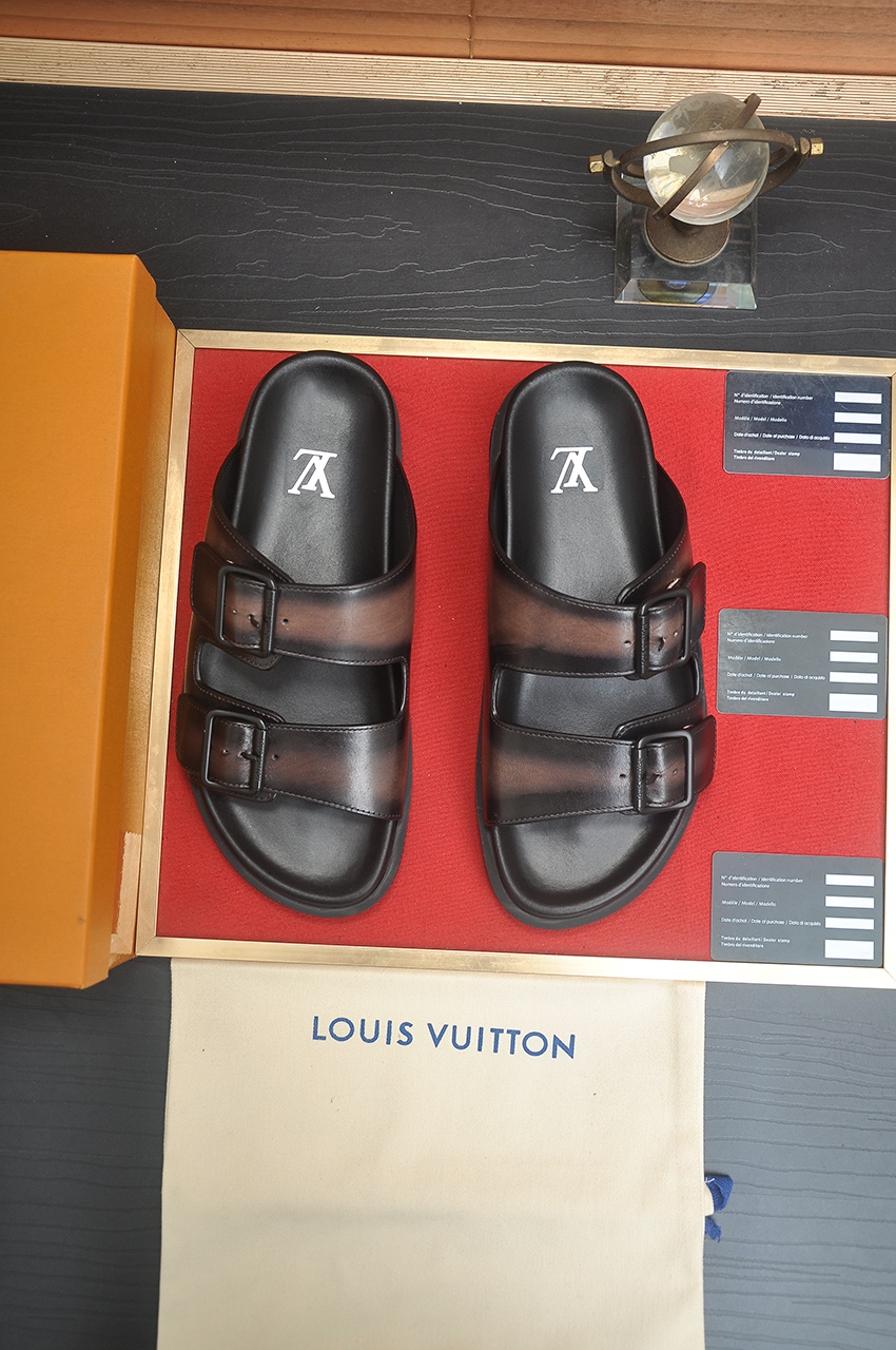 Louis Vuitton Men's Leather Sandals | Summer Style Essential, Sizes 38-45 1 Louis Vuitton Men's Leather Sandals | Summer Style Essential, Sizes 38-45