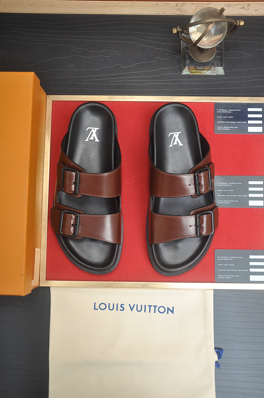 Louis Vuitton Men's Leather Sandals - Stylish Summer Essentials 1 Louis Vuitton Men's Leather Sandals - Stylish Summer Essentials