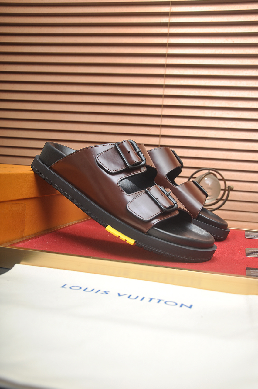 Louis Vuitton Men's Leather Sandals - Stylish Summer Essentials 3 i1746725364957 584 0 1